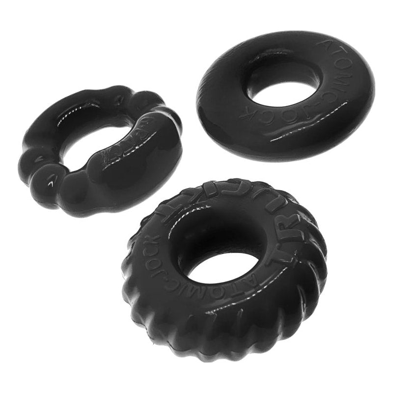 OxBalls Bonemaker 3 Pc Cockring Set Black