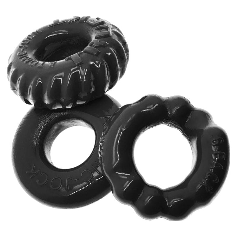 OxBalls Bonemaker 3 Pc Cockring Set Black