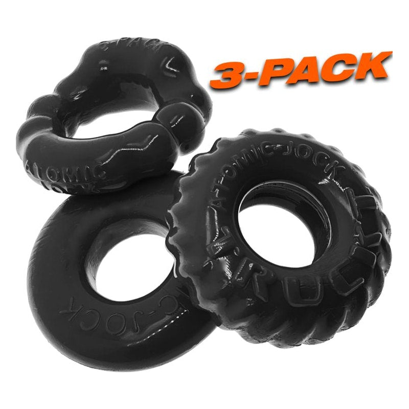 OxBalls Bonemaker 3 Pc Cockring Set Black