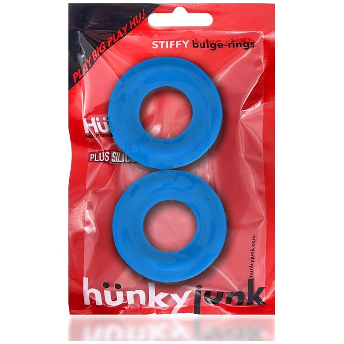 Hunky Junk Stiffy 2 Pc Bulge Cockrings Teal Ice