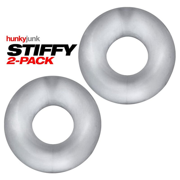 Hunky Junk Stiffy 2 Pc Bulge Cockrings Clear Ice