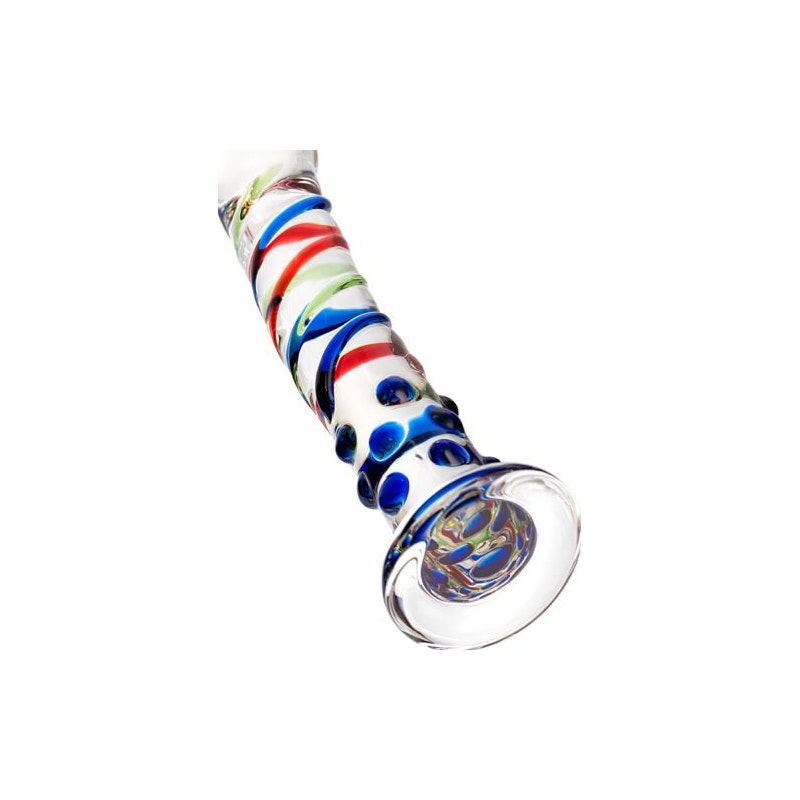 Sexus Glass Dildo Blue Tip, 18cm