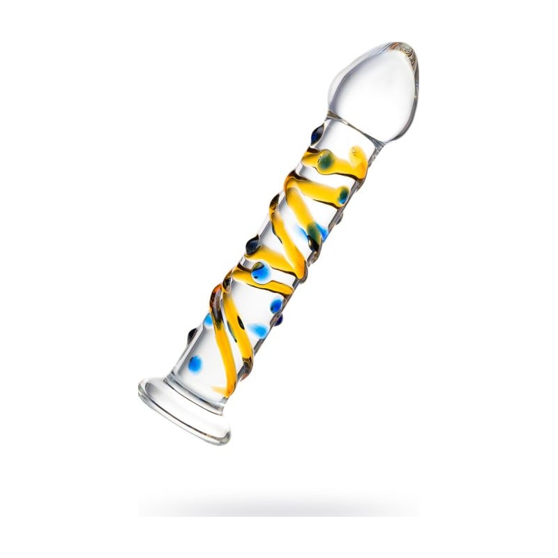 Sexus Glass Dildo, Yellow, 17.2cm
