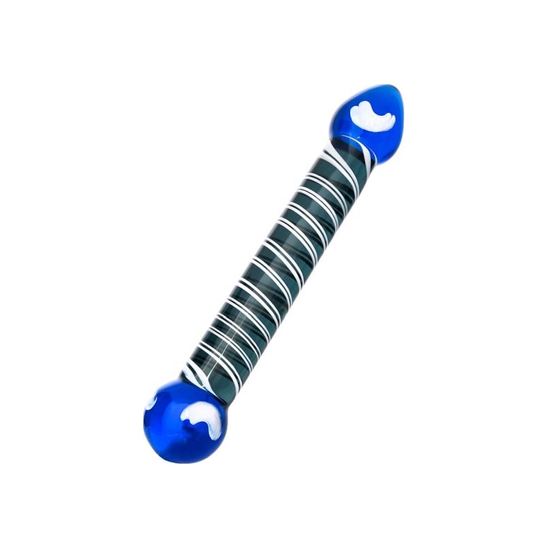 Sexus Glass Dildo Duo Blue 20cm