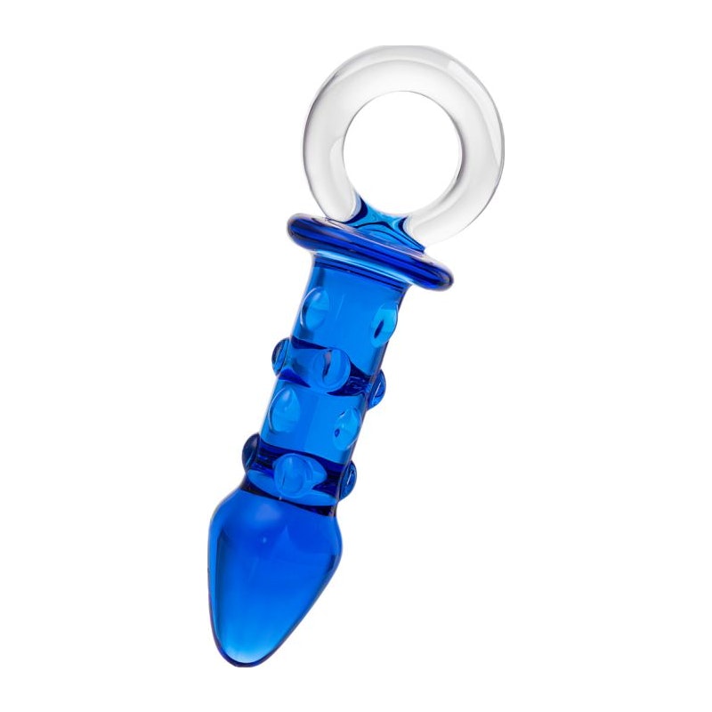 Sexus Glass Butt Plug, Navy, 16cm