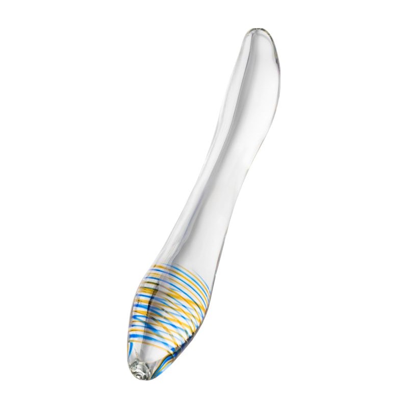 Sexus Glass Dildo Yellow/Blue 20cm