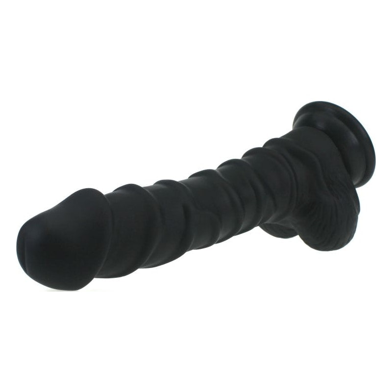 X-MEN Realistic Dildo Ridged Shaft with Balls, 22cm, Black