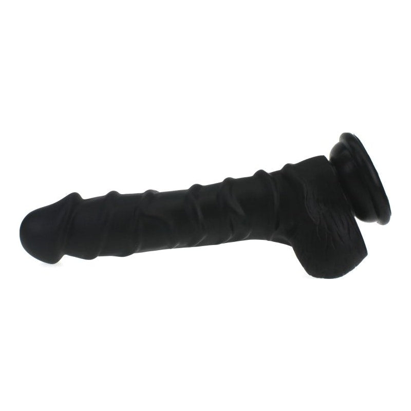 X-MEN Realistic Dildo Ridged Shaft with Balls, 22cm, Black