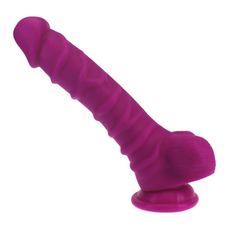 X-MEN Realistic Dildo, Ridged Shaft w Balls, 22cm, PInk