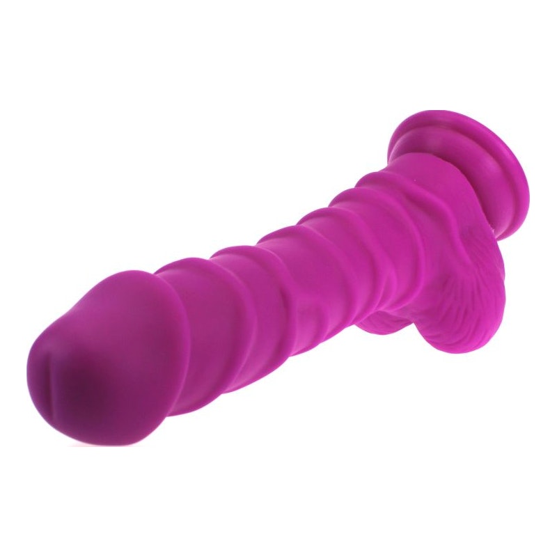 X-MEN Realistic Dildo, Ridged Shaft w Balls, 22cm, PInk
