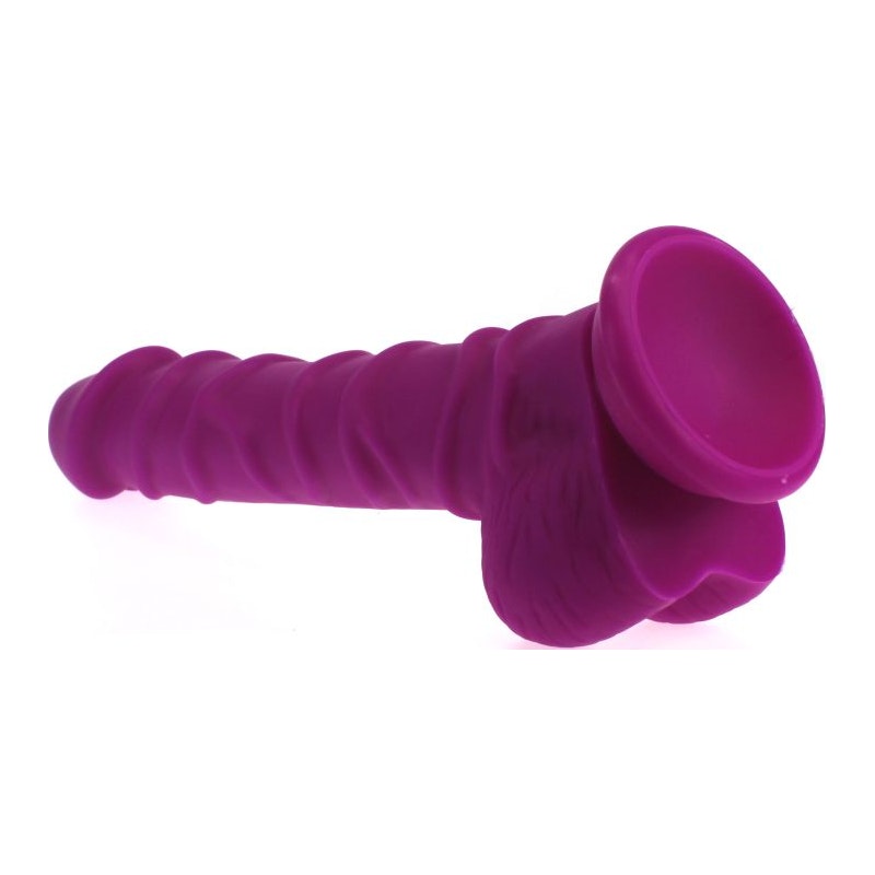 X-MEN Realistic Dildo, Ridged Shaft w Balls, 22cm, PInk