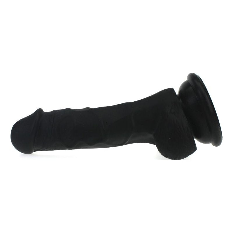 X-MEN Realistic Dildo Veined Shaft w Balls Black 17cm