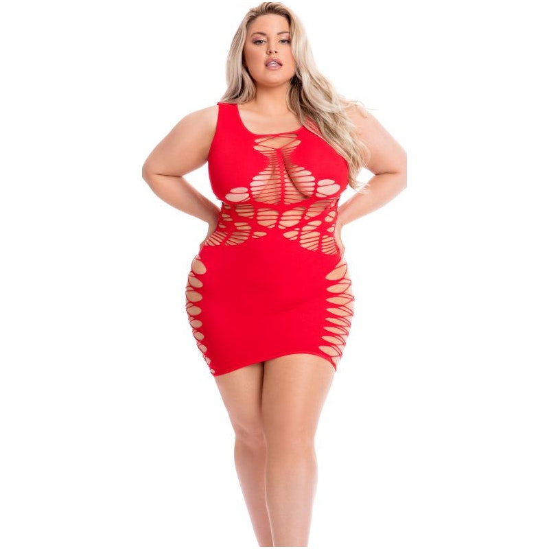 Pink Lipstick Dynamite Diva Mini Dress - Black/Red, Queen