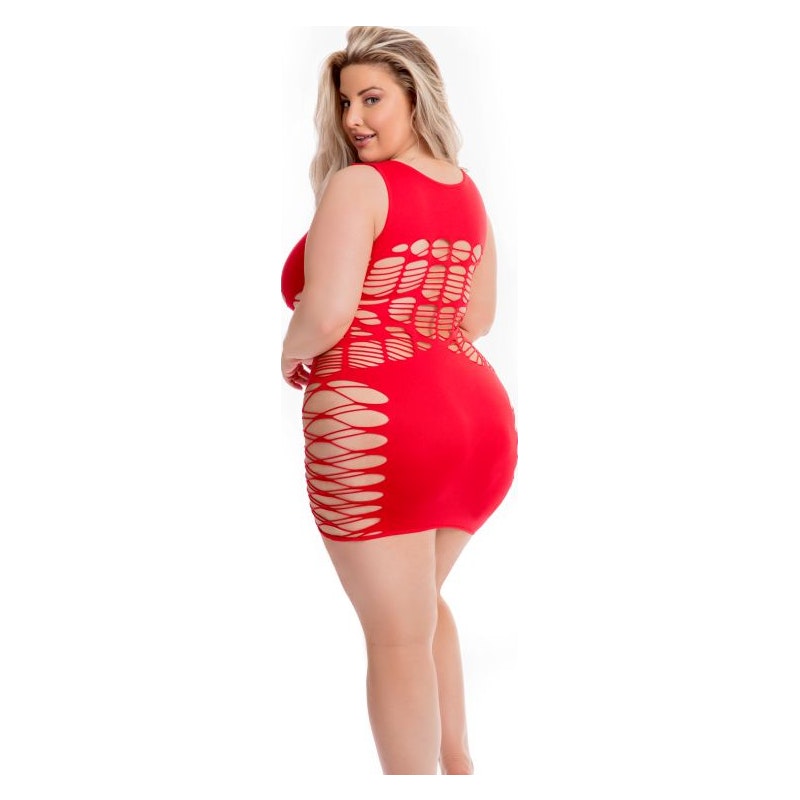 Pink Lipstick Dynamite Diva Mini Dress - Black/Red, Queen