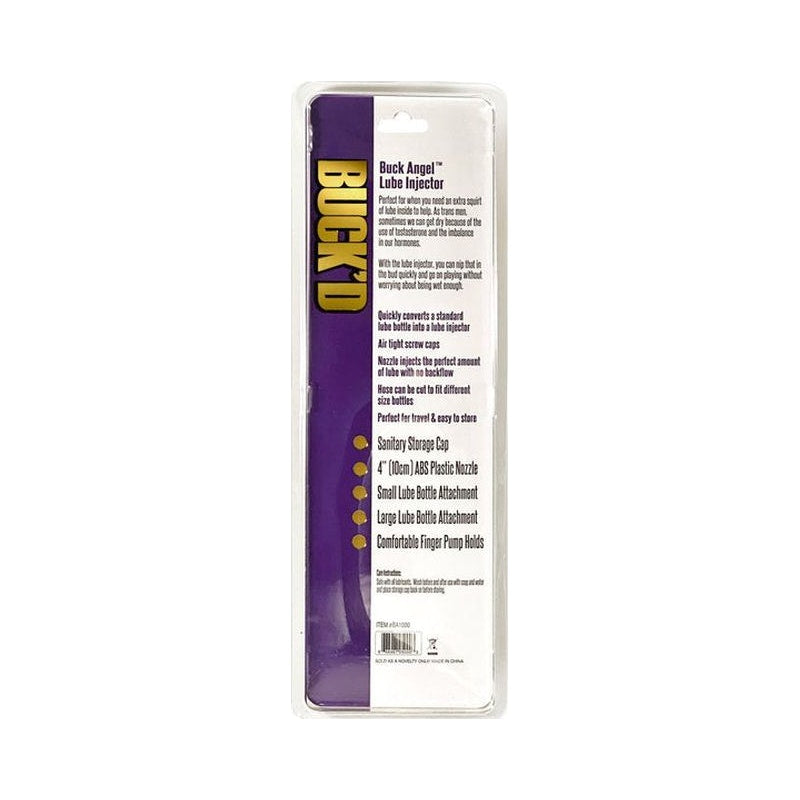 Buck'd Lube Injector, 4-piece Bottle Adapter, Black