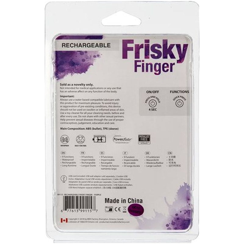 PowerBullet Frisky Finger Rechargeable Vibrator, Purple