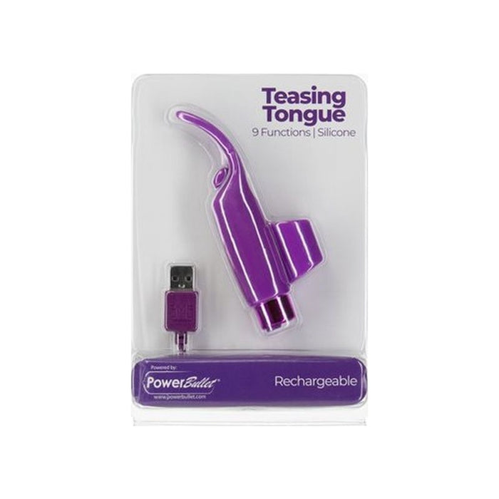 Power Bullet Teasing Tongue with Rechargeable Bullet, Purple