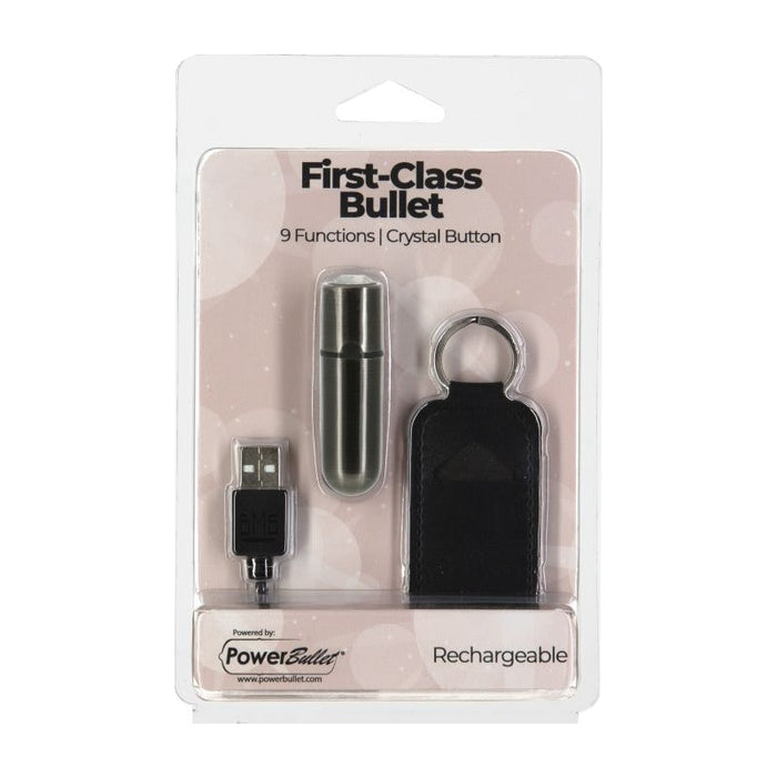 Power Bullet First Class Rechargeable Bulllet w Crystal Gun Metal