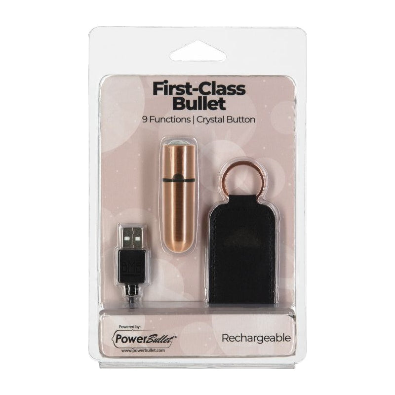 PowerBullet First Class Rechargeable Bullet w Crystal, Rose Gold