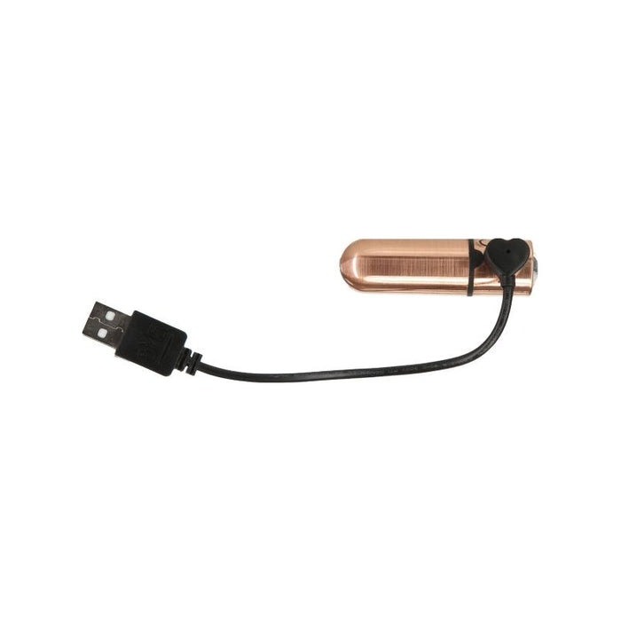 Power Bullet First Class Rechargeable Bulllet w Crystal Rose Gold