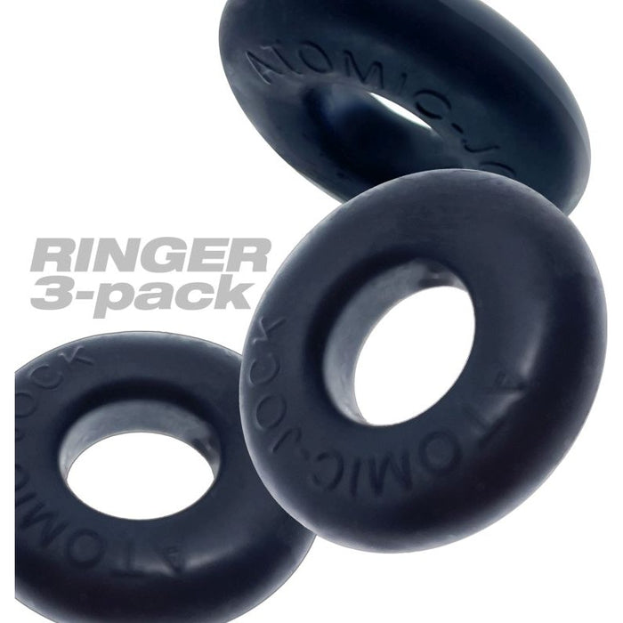 OxBalls Ringer Cockring 3-pack, Night edition (Black)