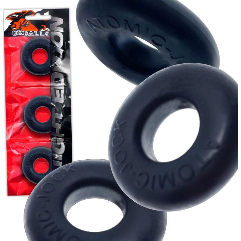 OxBalls Ringer Cockring 3-pack, Night edition (Black)
