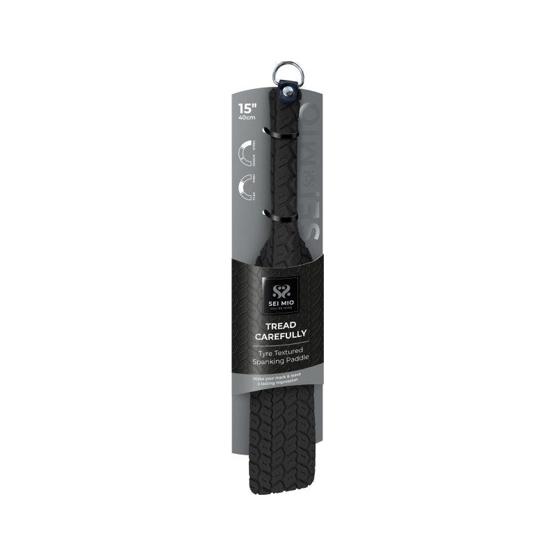 Sei Meo Tyre Textured Spanking Paddle. Large, Black