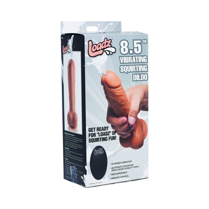 Loadz Dual Density Squirting Dildo, Medium (8.5in) with Remote, Flesh