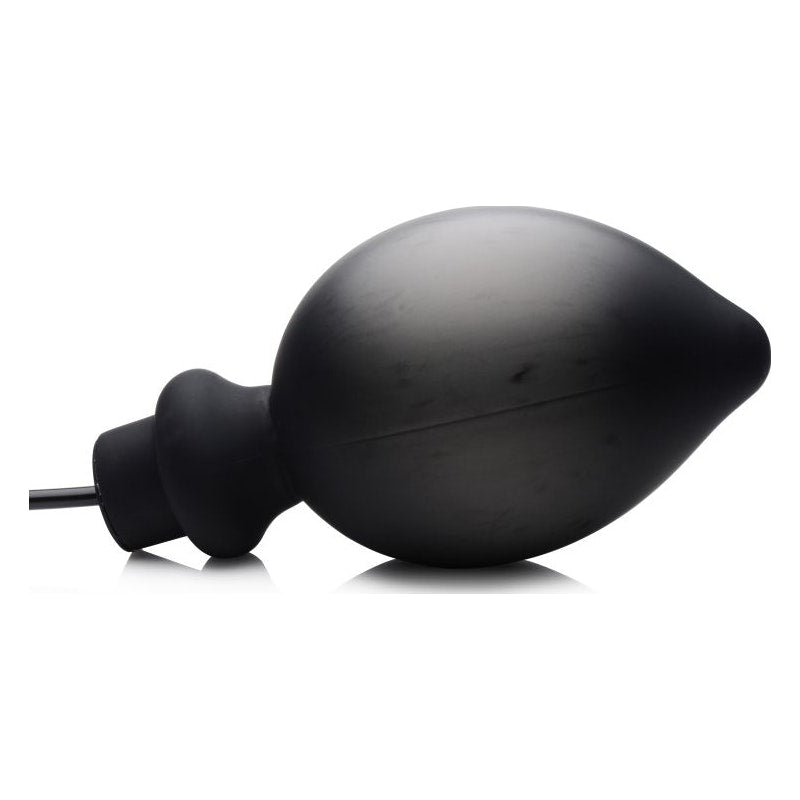 Master Series Ass Pand Large Inflatable Silicone Plug, Black