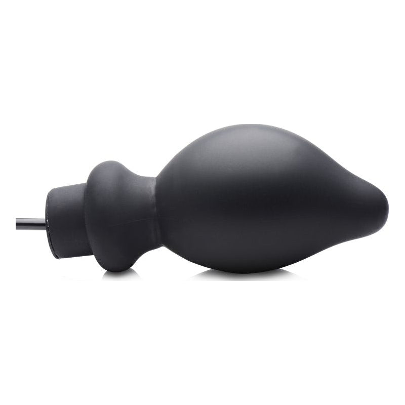 Master Series Ass Pand Large Inflatable Silicone Plug, Black