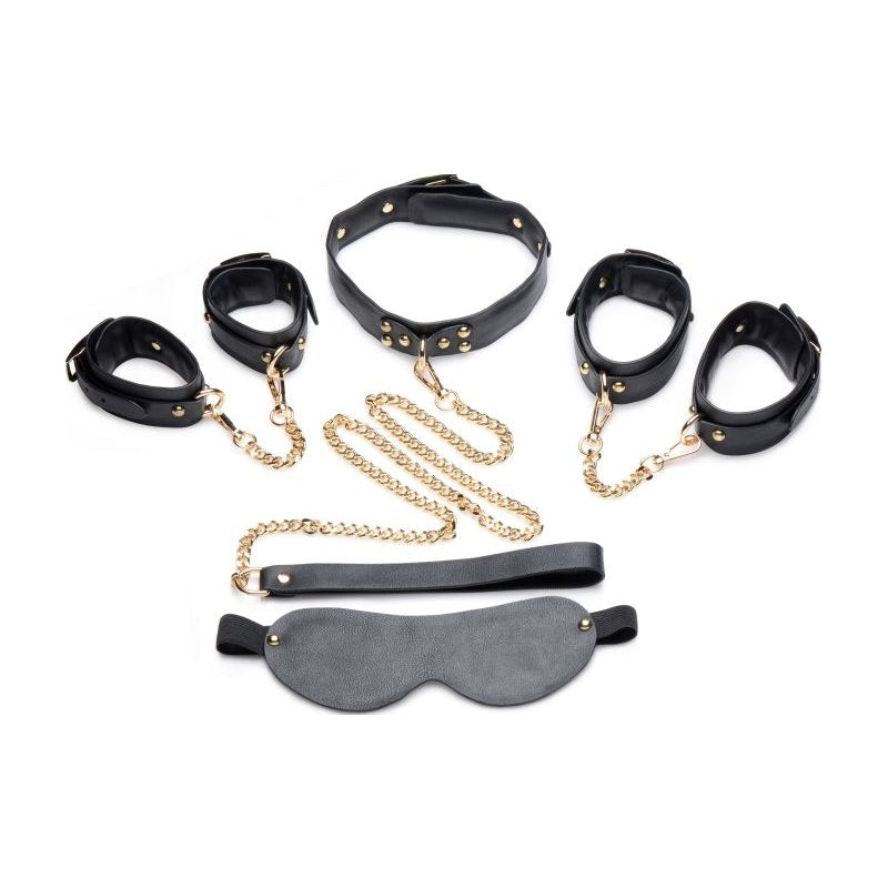 Master Series Golden Submission Bondage Set, Black
