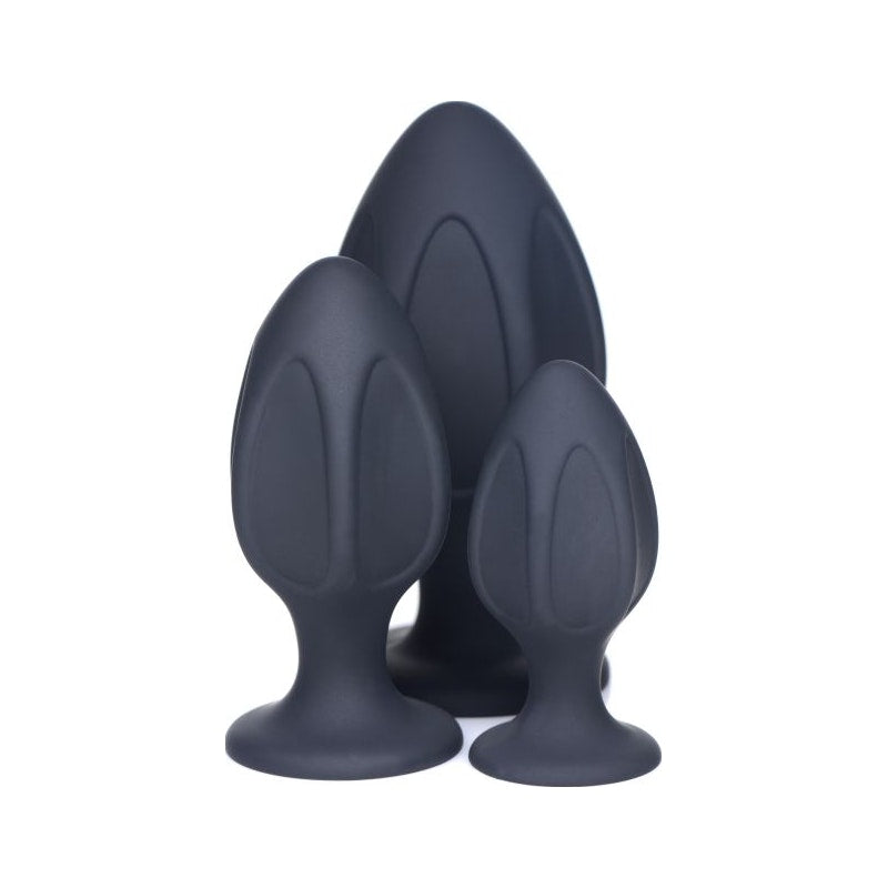 Master Series Triple Juicers Silicone Anal Plug Set, Black