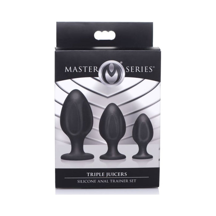 Master Series Triple Juicers Silicone Anal Plug Set, Black