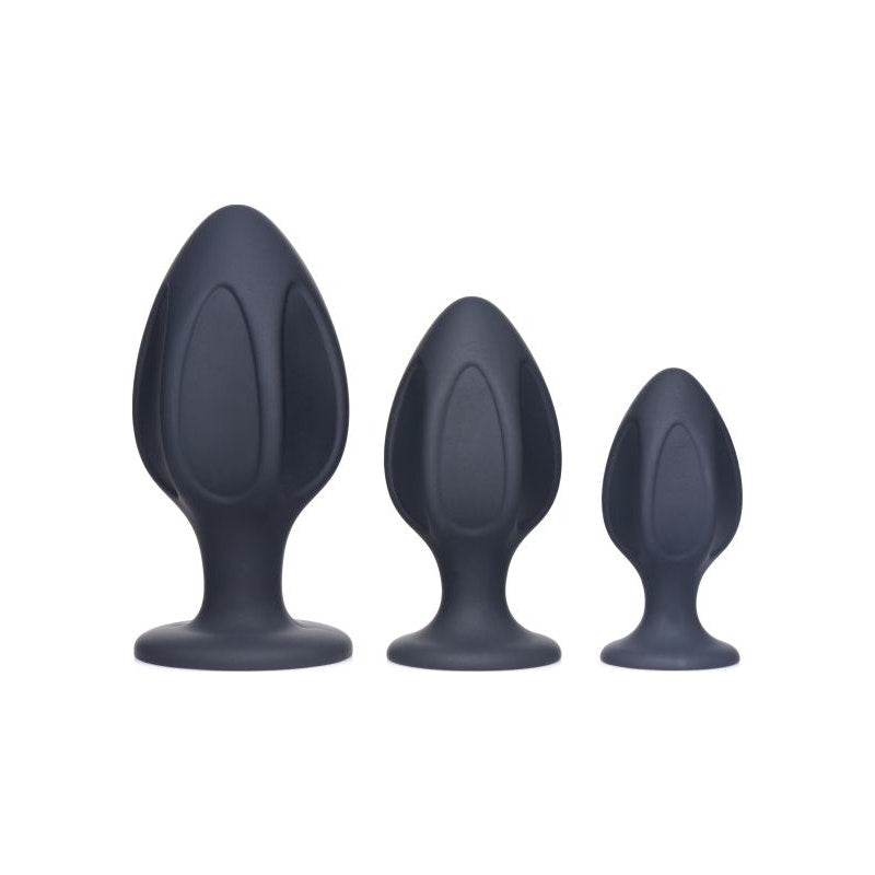 Master Series Triple Juicers Silicone Anal Plug Set, Black