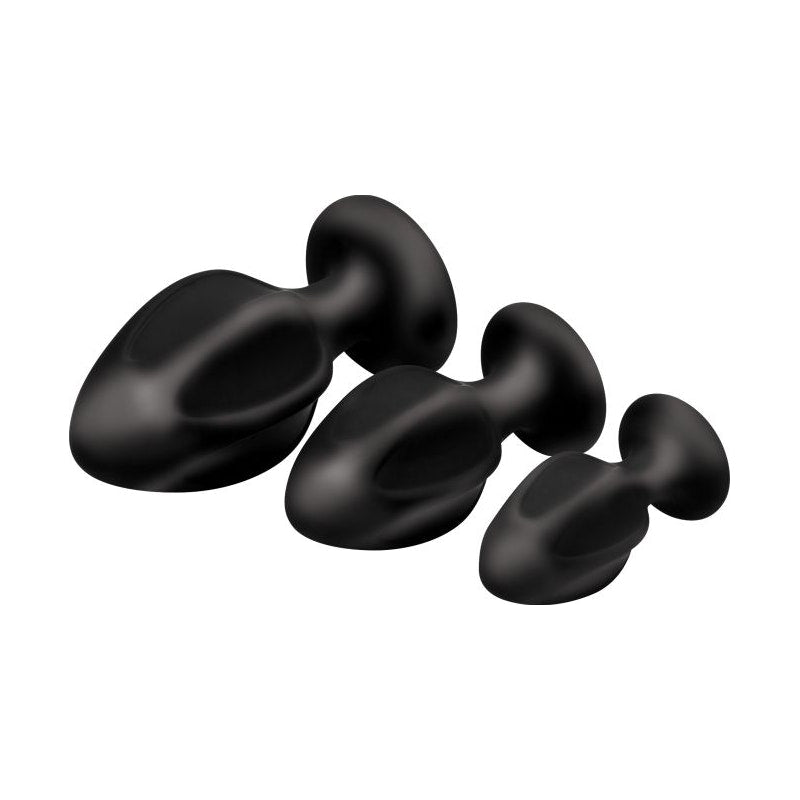 Master Series Triple Juicers Silicone Anal Plug Set, Black