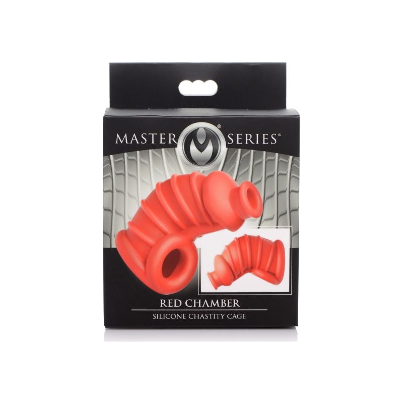 Dark Chamber Silicone Chastity Cage Red