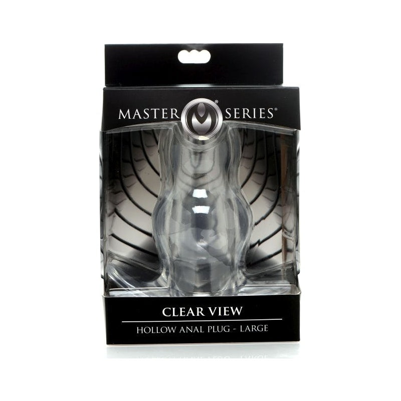 Master Series Clear View Hollow Anal Plug, Large (5.2"), Clear