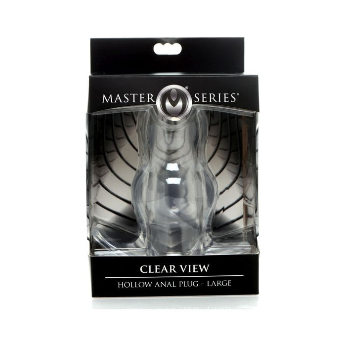 Master Series Clear View Hollow Anal Plug, Large (5.2"), Clear