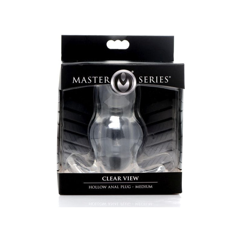 Master Series Clear View Hollow Anal Plug, Medium