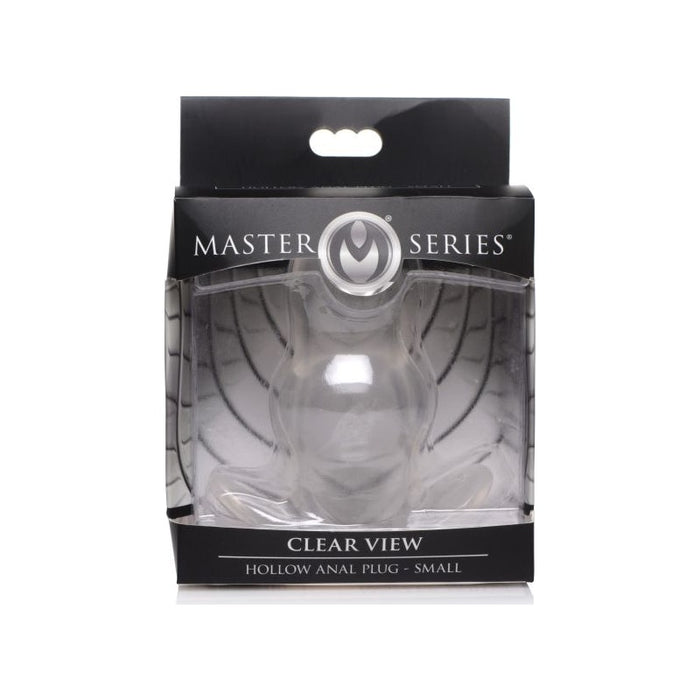 Master Series Clear View Hollow Anal Plug, Small (3.5"), Clear