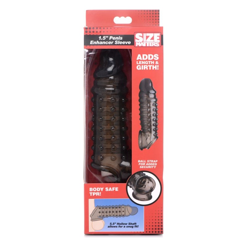 Size Matters Penis Enhancer Sleeve 1.5" (3.8cm), Grey