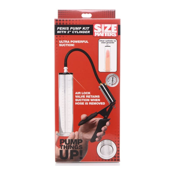 Size Matters Penis Pump Kit with 2"/5.1cm Cylinder, Clear