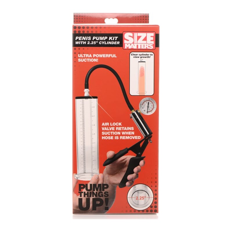 Size Matters Penis Pump Kit with 2.25"/5.7cm Cylinder, Clear