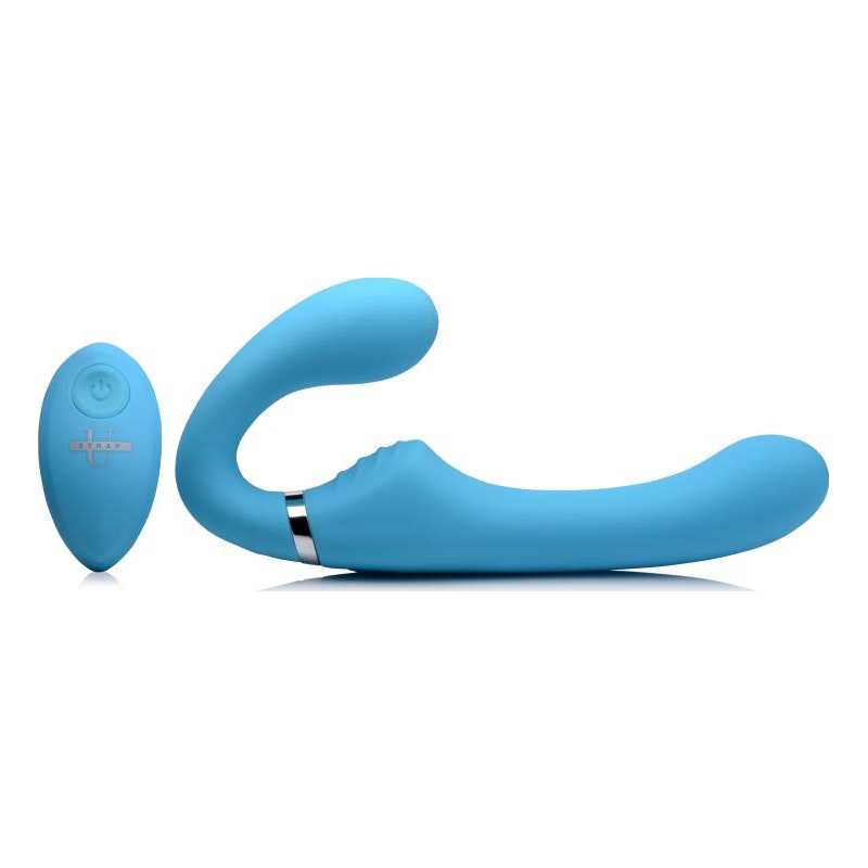 Mighty Rider 10X Strapless Strap-On Blue w Remote