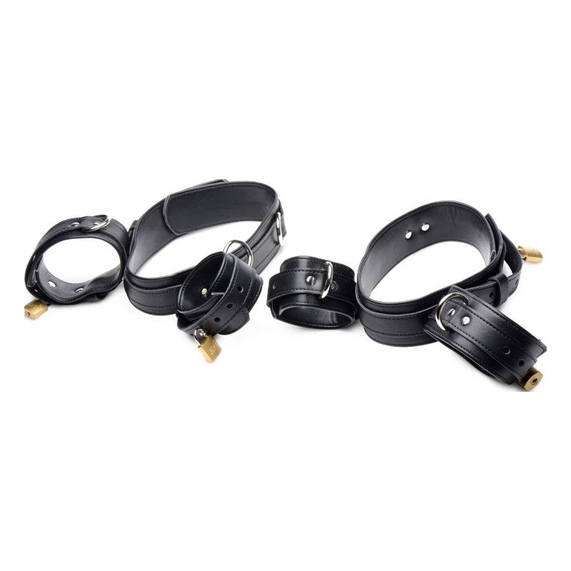 Strict Frog Tie Leather Restraint Set, Black