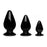 Master Series Triple Cones 3-Piece Anal Plug Set, Black