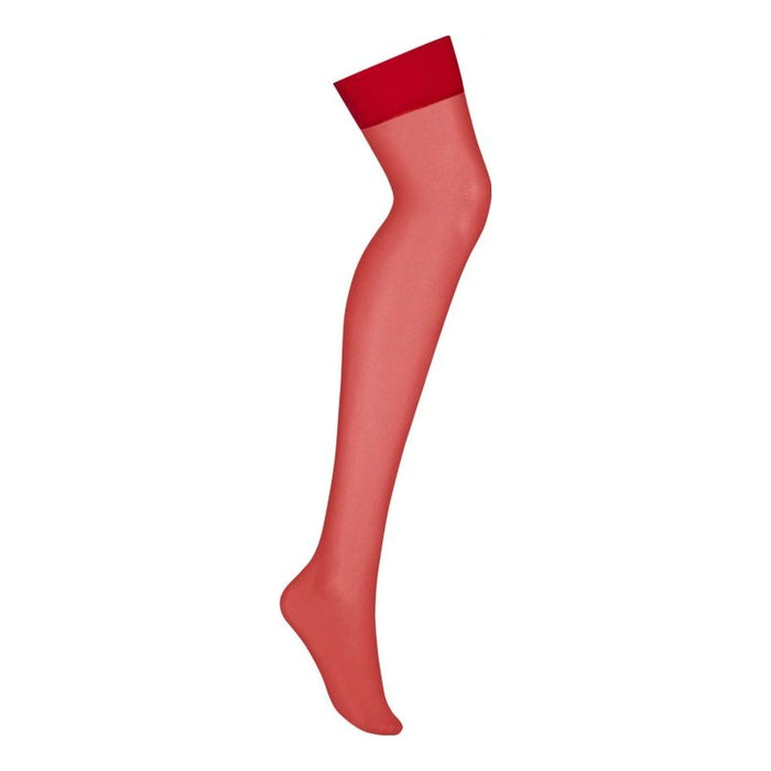 S800 Sheer Stockings Red L/XL - Obsessive Lingerie