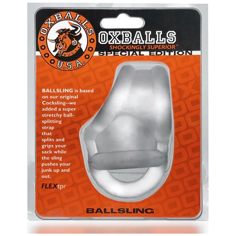 OxBalls  Ballsling Split Sling, One Size, Clear Ice