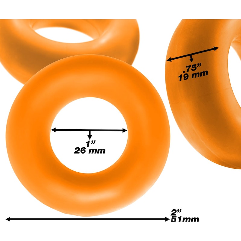OxBalls Fat Willy Jumbo Cockrings 3-Pack, Orange