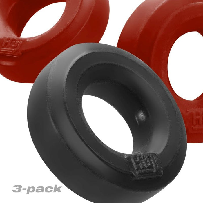 Hunkyjunk '3' Cockings by HunkyJunk Red/Tar Ice, 3pk